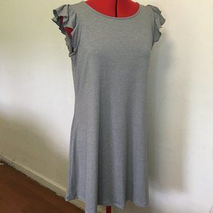 Gray Ruffle Sleeve Dress